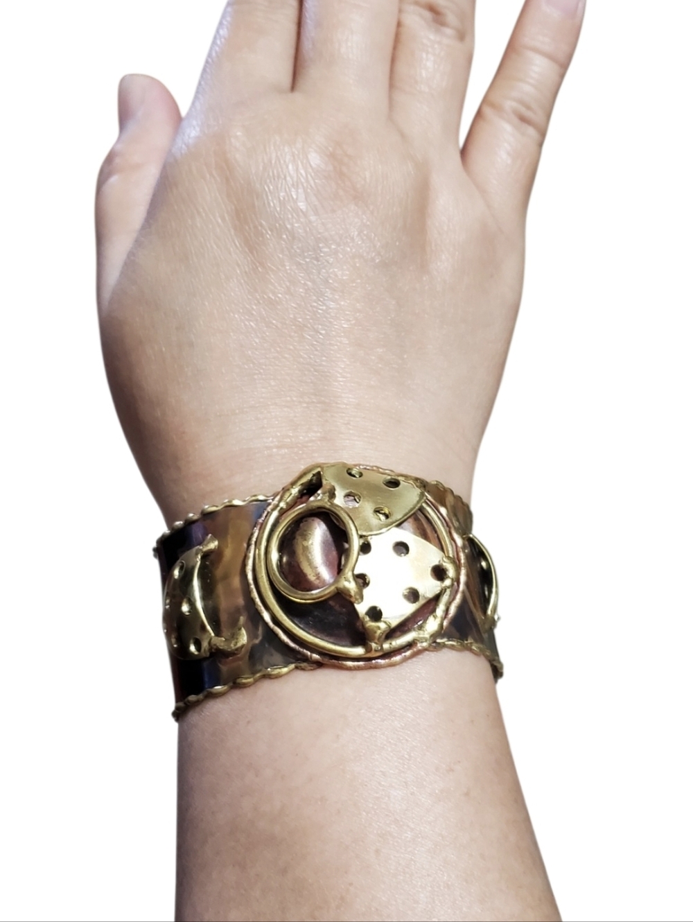 Vtg.  Mixed Metal Cuff Bracelet